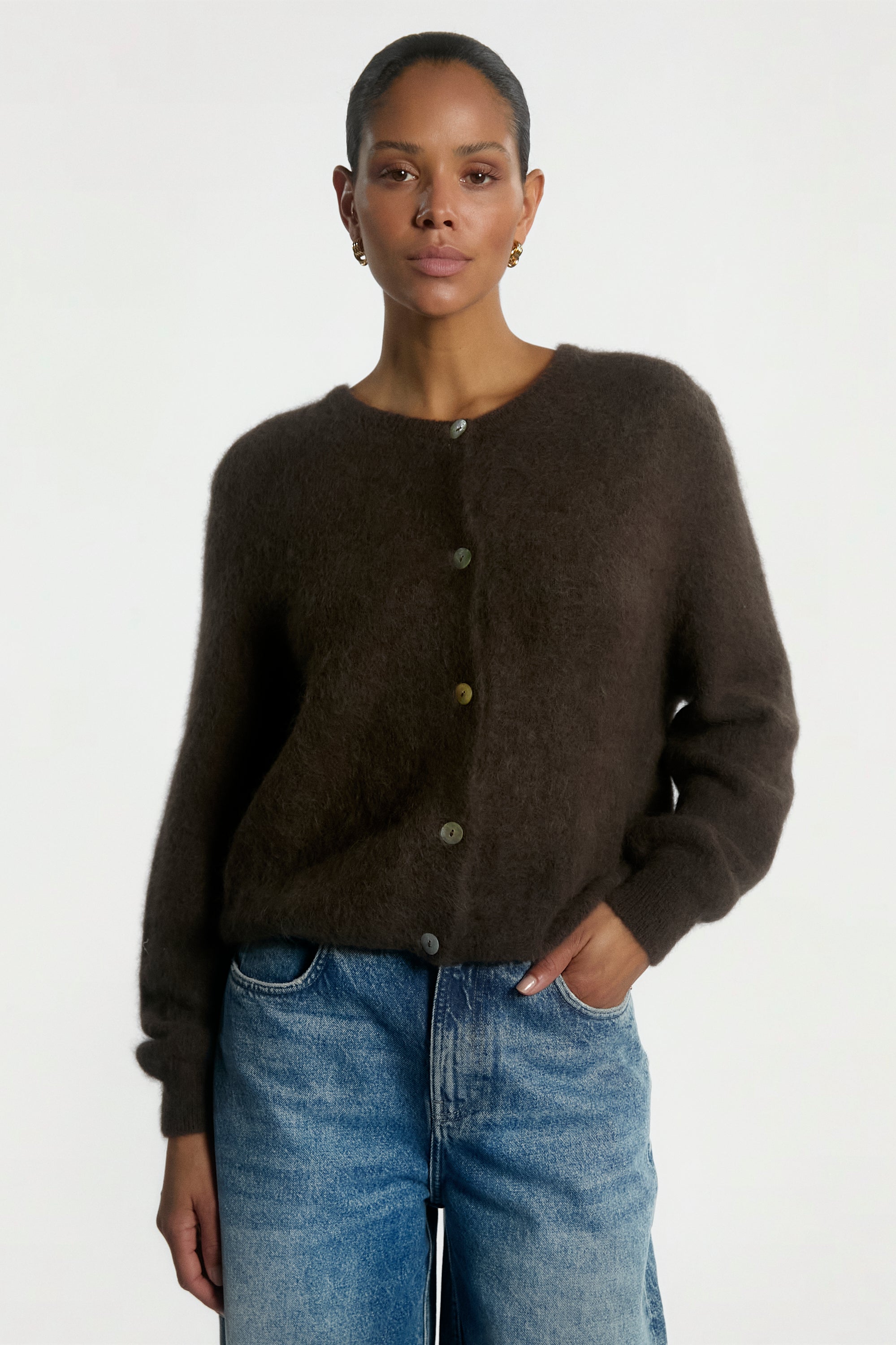 Lorys vest donker  bruin