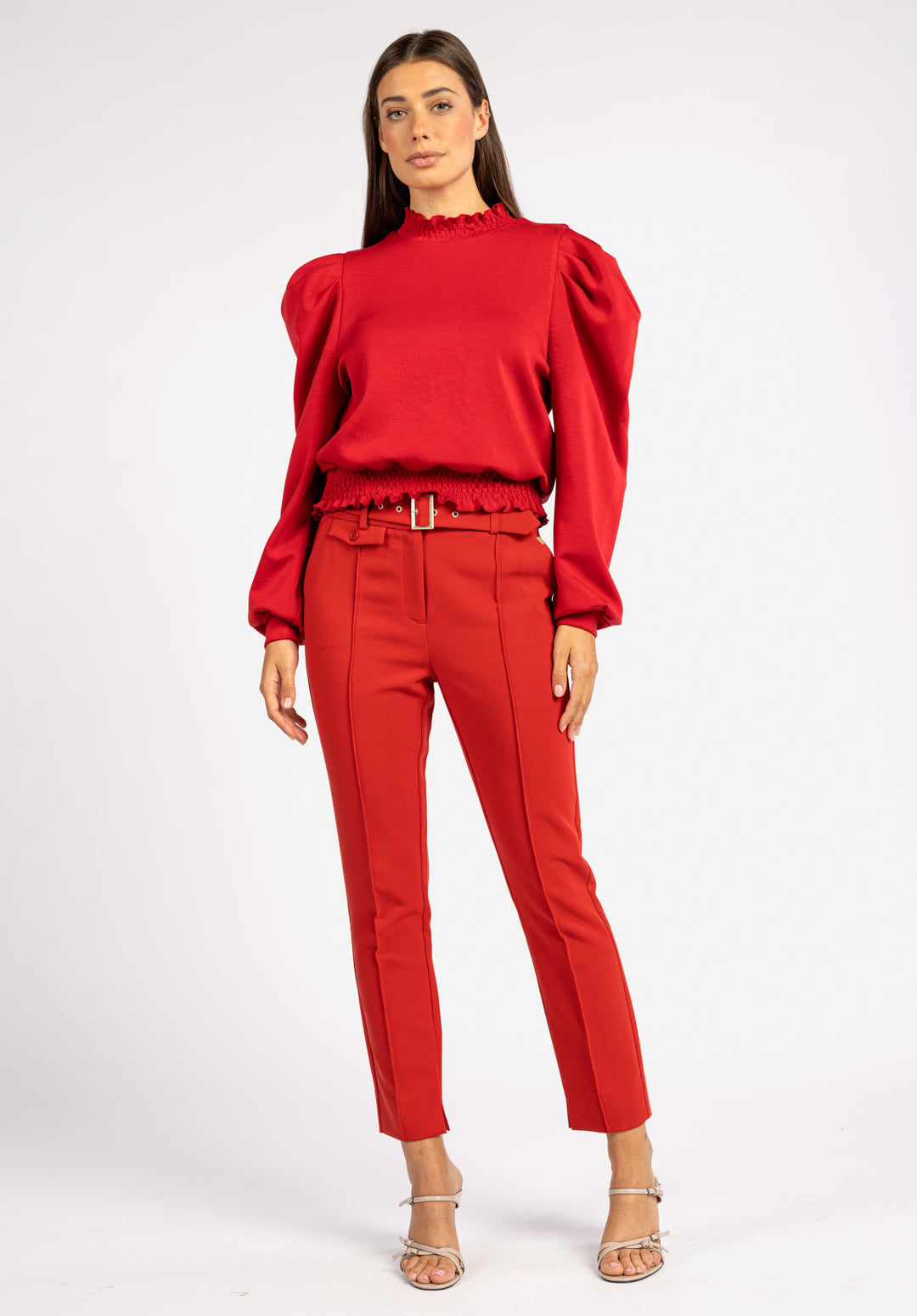 Parene Belt Pants Red