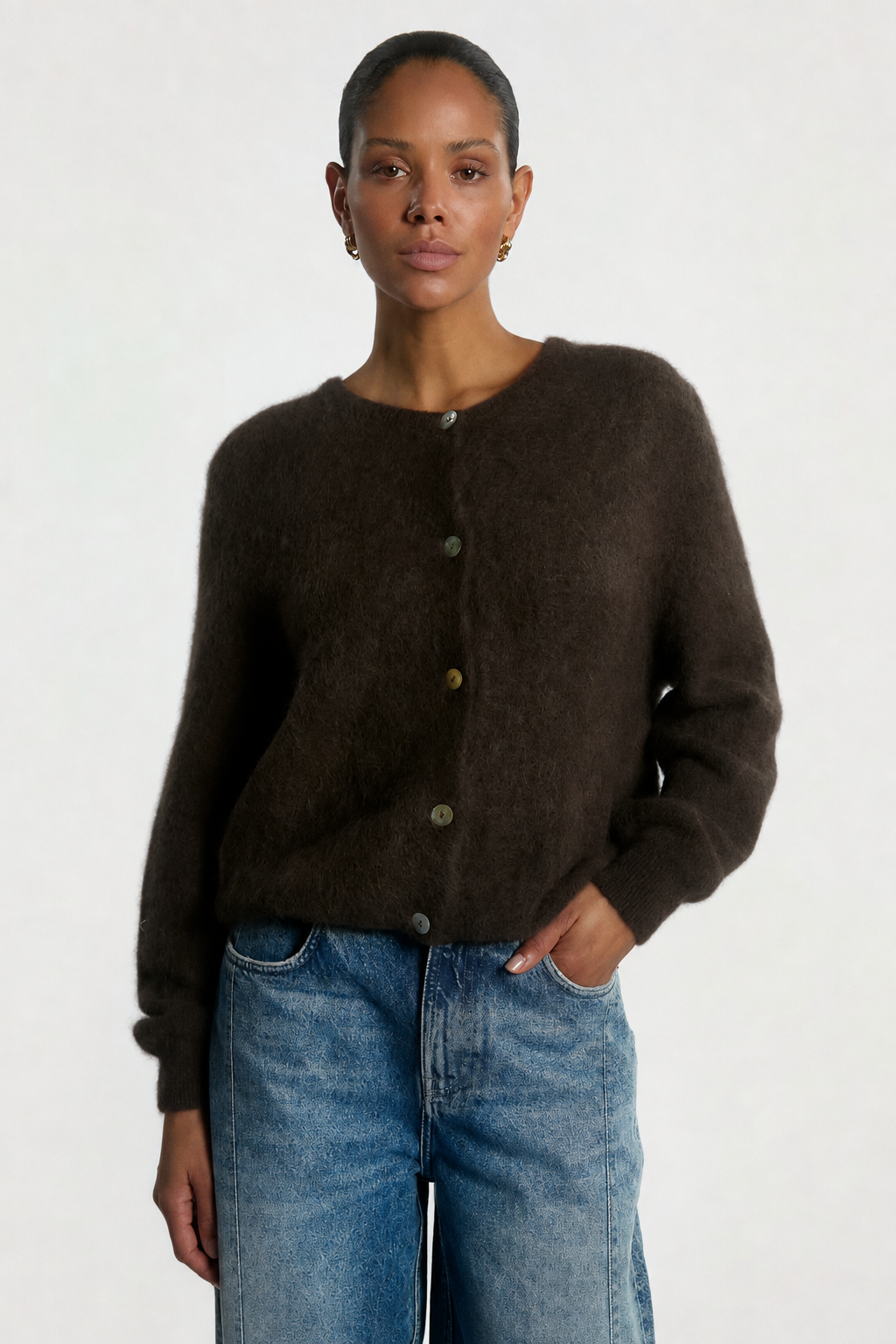 Lorys vest donker  bruin